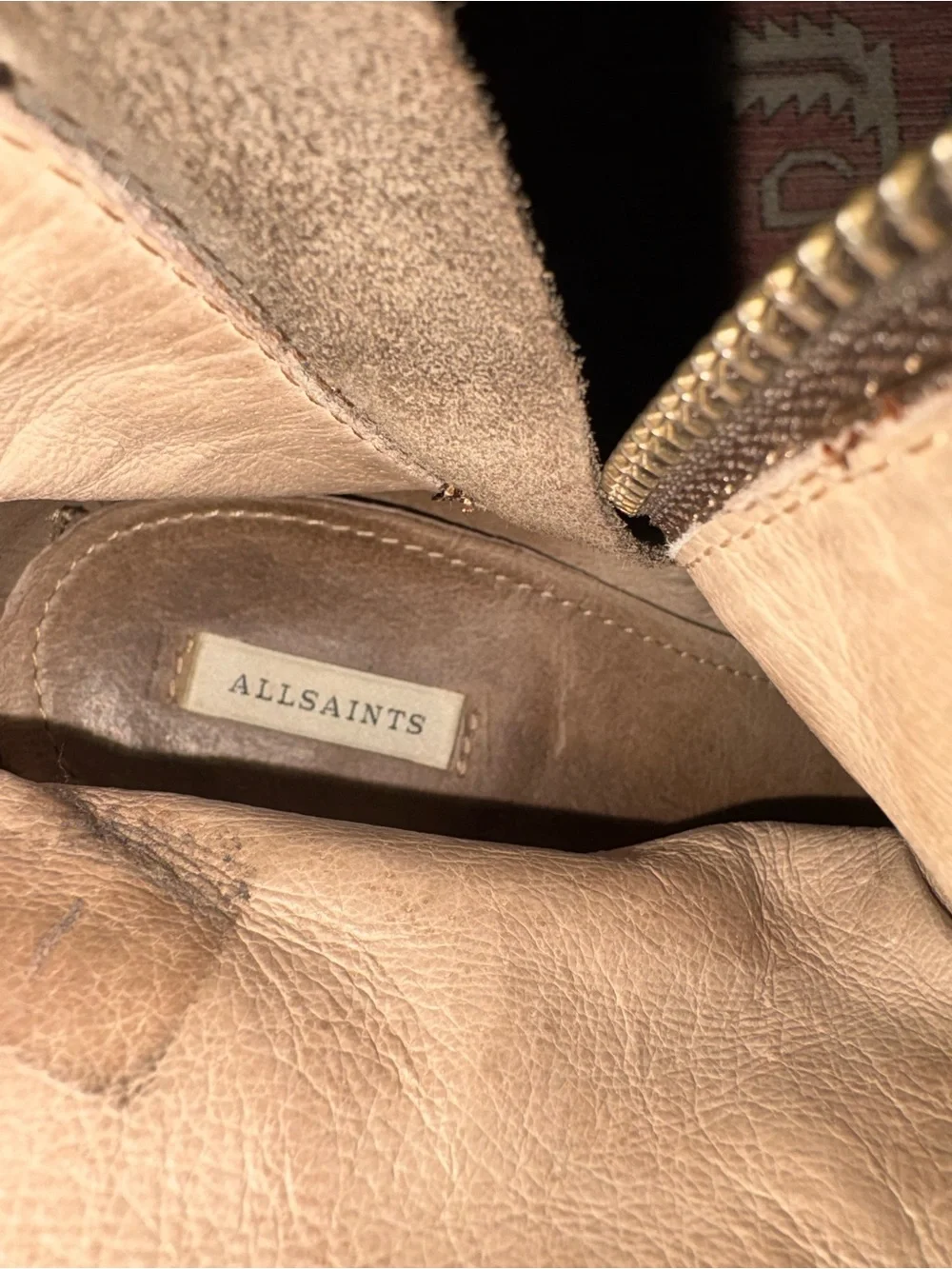 All Saints Brown Suede Fringe Ankle Boots